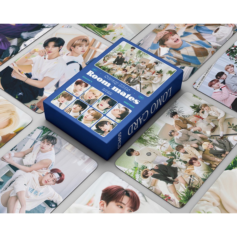 55pcs/box Stray Kids Photocards 2022 season's greetings Album LOMO Card Postcard ((In STOCK) Kpop fan)