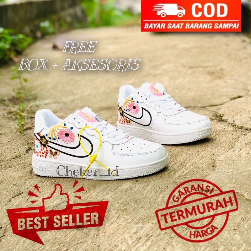 SEPATU WANITA FULL WHITE PUTIH POLOS NK A1R FORC3 1 LNY LUNAR NEW YEAR PUTIH SEPATU SNEAKERS WANITA SNEAKERS ANAK PEREMPUAN SEPATU CASUAL