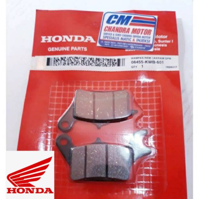 kampas rem cakram depan blade revo absolute revo fit new supra x 125 fi 06455-KWB-601 Asli HGP HONDA