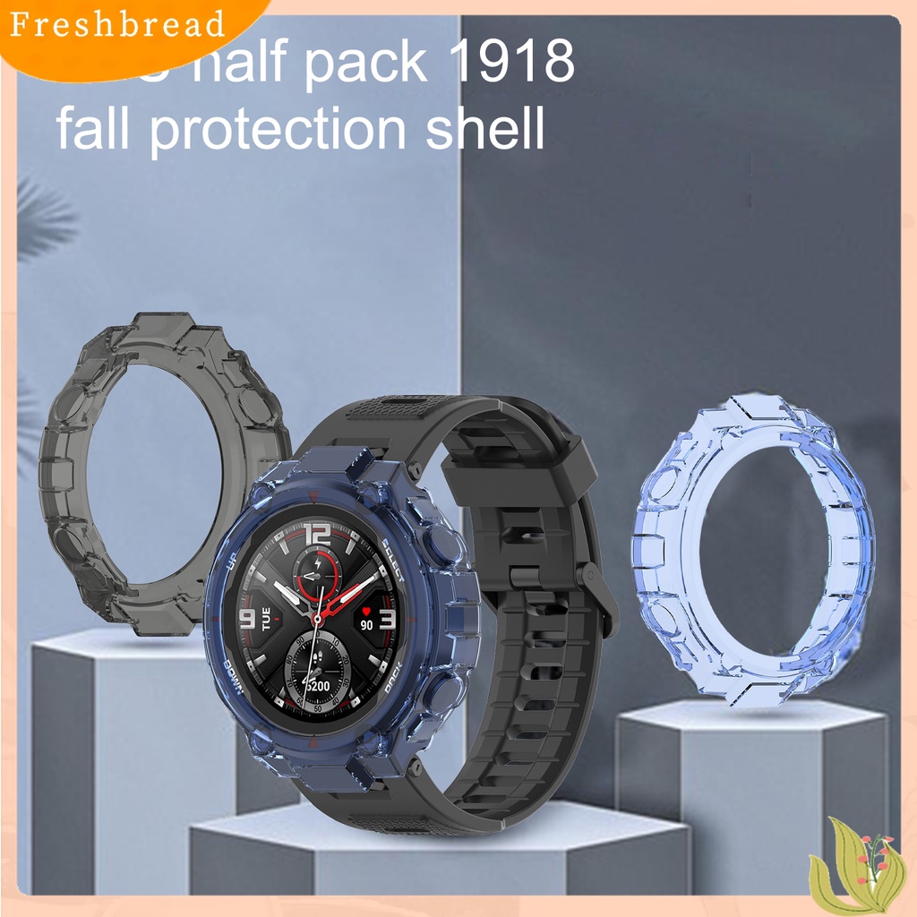 Terlaris Protective Cover Half Surrounded Anti-fall TPU Watch Protector Frame Shell for Huami Amazfit T-rex