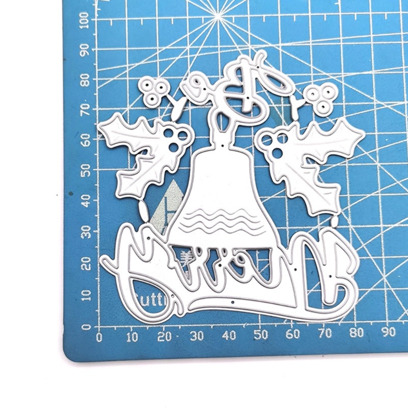 Cetakan Stensil Cutting Dies Motif Lonceng Natal Bahan Metal Untuk Scrapbook / Craft DIY / Embossing