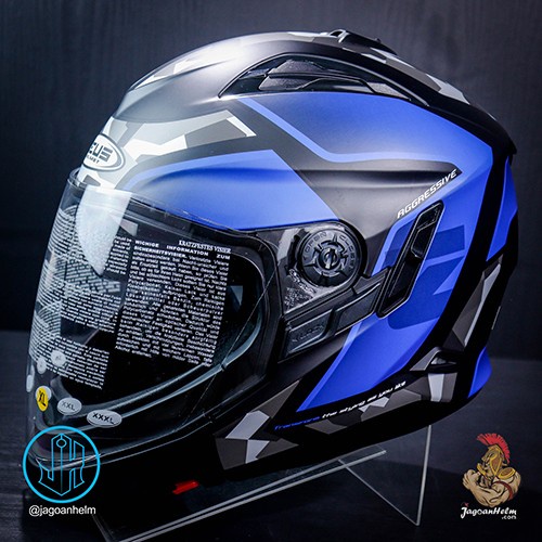 Zeus Helm Zs613C Aj14 Modular Matt Black Blue Zs613 C Muzzle Termurah