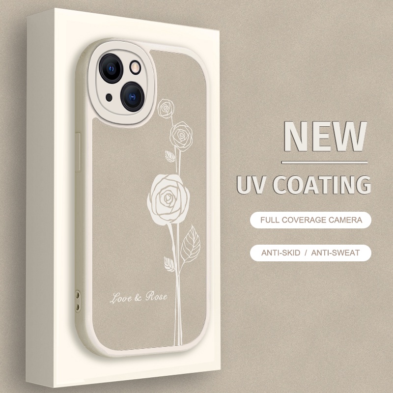 Soft Case Motif Bunga Mawar Untuk iPhone 6 7 8 Plus X XR Xs 11 Pro Max 13 12