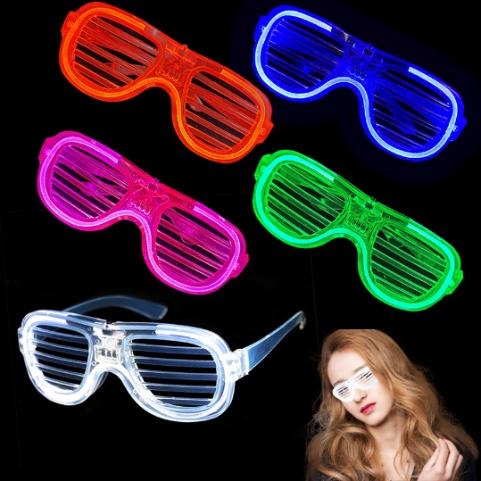 COD - F5485 Kacamata LED Colorful / Kacamata Pesta Party / Kacamata Pesta / Kacamata Lampu LED Luminous / Kacamata DJ