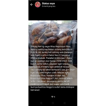 

Sotong Kering Segar Natural Organik Khas Kepulauan Riau, Baru Dari Laut