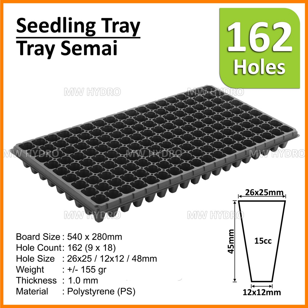 5 Pcs - Tray Semai / Seedling Tray - 162 lubang