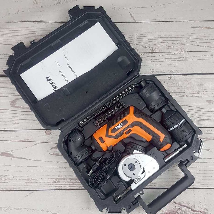 [29 Bits + 4 Heads] Bor Elektrik Cordless GIDLY 4 in 1 Cordless Power Drill 4V 1500mAh Rechargeable