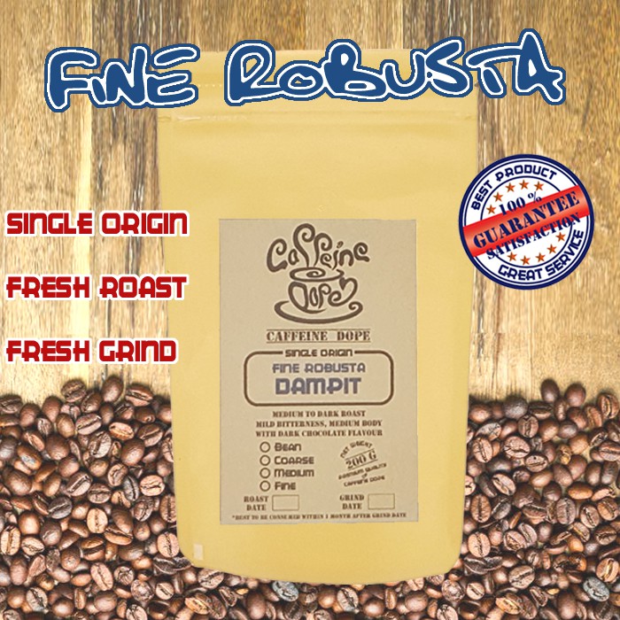 

Kopi Robusta Dampit 200 Gr -Fine Robusta- Bean/Biji & Ground/Bubuk