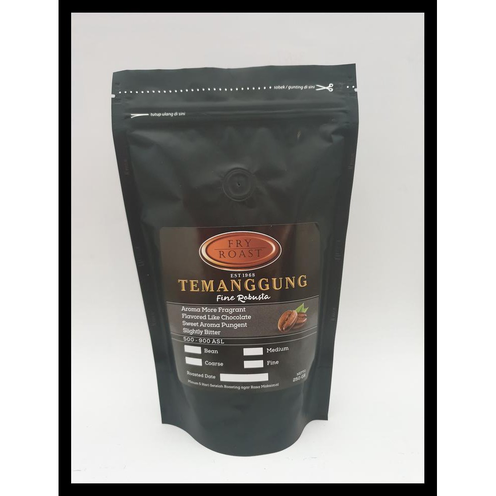 

Kopi Fine Robusta Temanggung 250 Gram (Biji/Bubuk) - Biji Big Sale