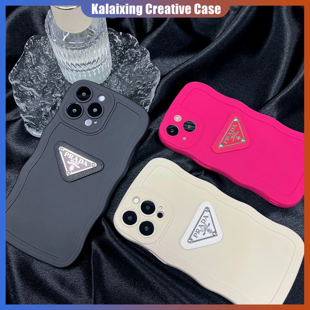 Case Desain Logo Prada 3D Untuk iPhone 14 Pro Max 14 Plus 13 12 11 Pro Max Xs Max Xr X Xs