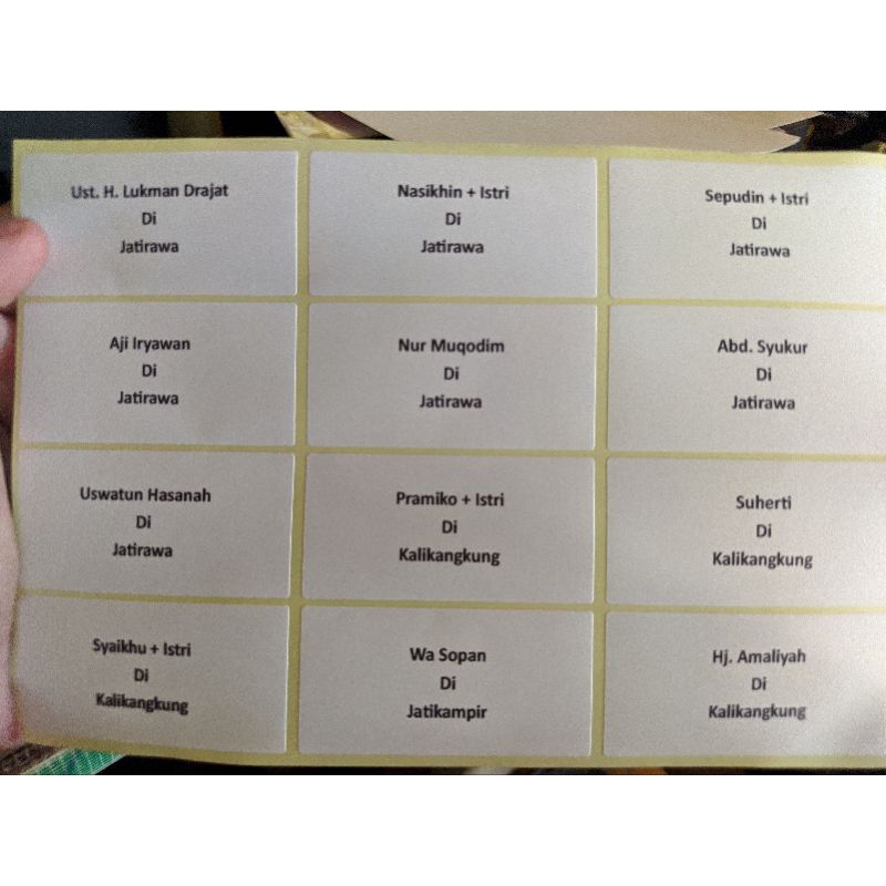 

Cetak/Printer stiker label 103 / label undangan polos / motif