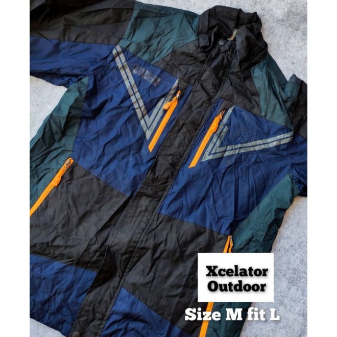 Jaket Outdoor Zipper Xcelator Outdoor Blue Green
