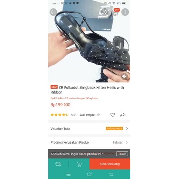 ZARA SANDAL WANITA HEELS POLKADOT SLINGBACK WITH RIBBON