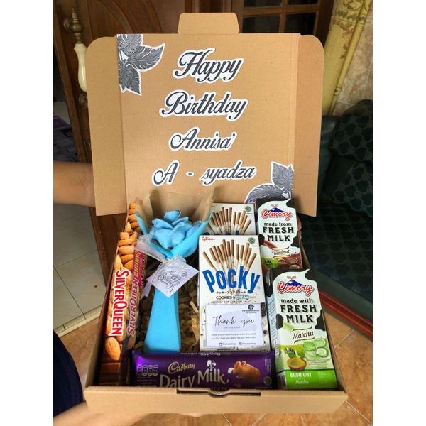 hampers box Snack box gift box gift snack variasi biru