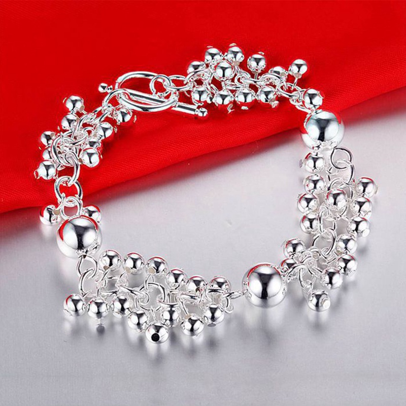 Gelang Sterling Silver 925 Hias Manik-Manik Anggur Untuk Wanita