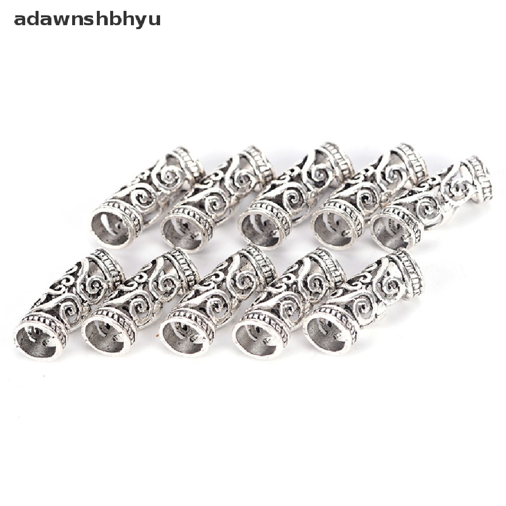 10 PCS Cincin Cuff Manik-Manik Rambut Gimbal Bahan Logam Warna Silver