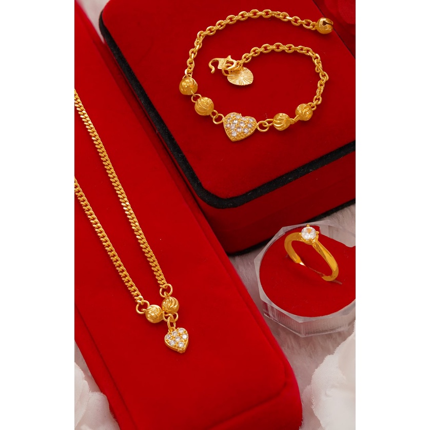 KALUNG SET KRISTAL ASLI EMAS BANGKOK / HADIAH VALENTINE PACAR , TEMAN , SAHABAT/ HADIAH IMLEK  / KAL