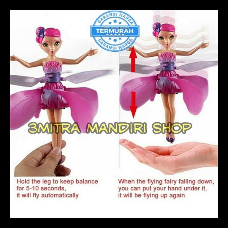 Baru Boneka Peri Terbang Sensor Boneka Barbie Terbang Sensor - Biru Action Figure Murah Al6