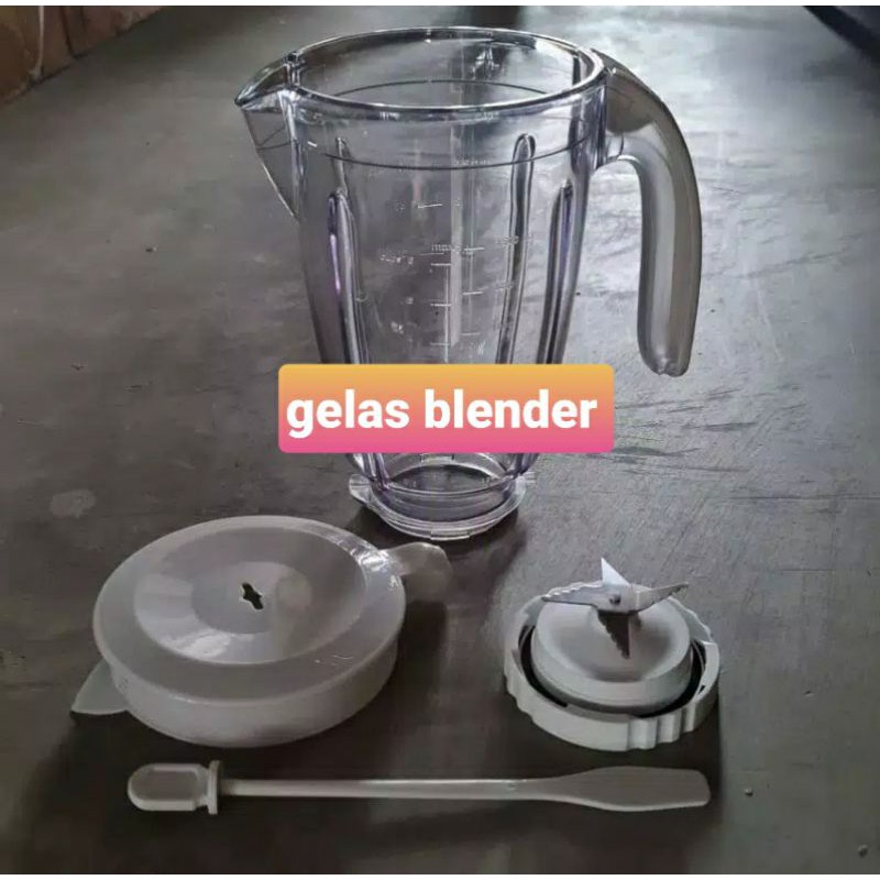 GELAS PLASTIK  , JUS + PISAU 1SET BLENDER PHILIPS HR 2115 2116 2061 2071