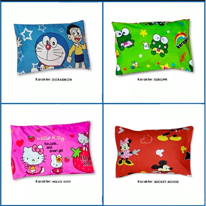 Sarung Bantal Karakter Doreamon Hello Kitty Keropi Motif Bunga Shabby BatiK