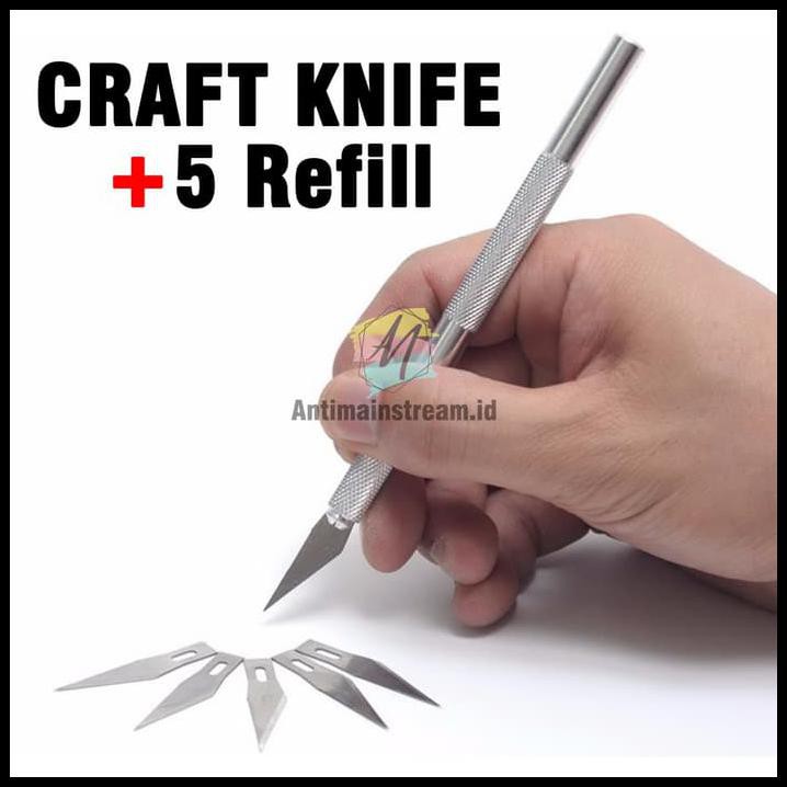 

New Collection Termurah Flash Sale Termurah Craft Knife Bonus 5 Pcs Refill | Pen Cutter Metal -