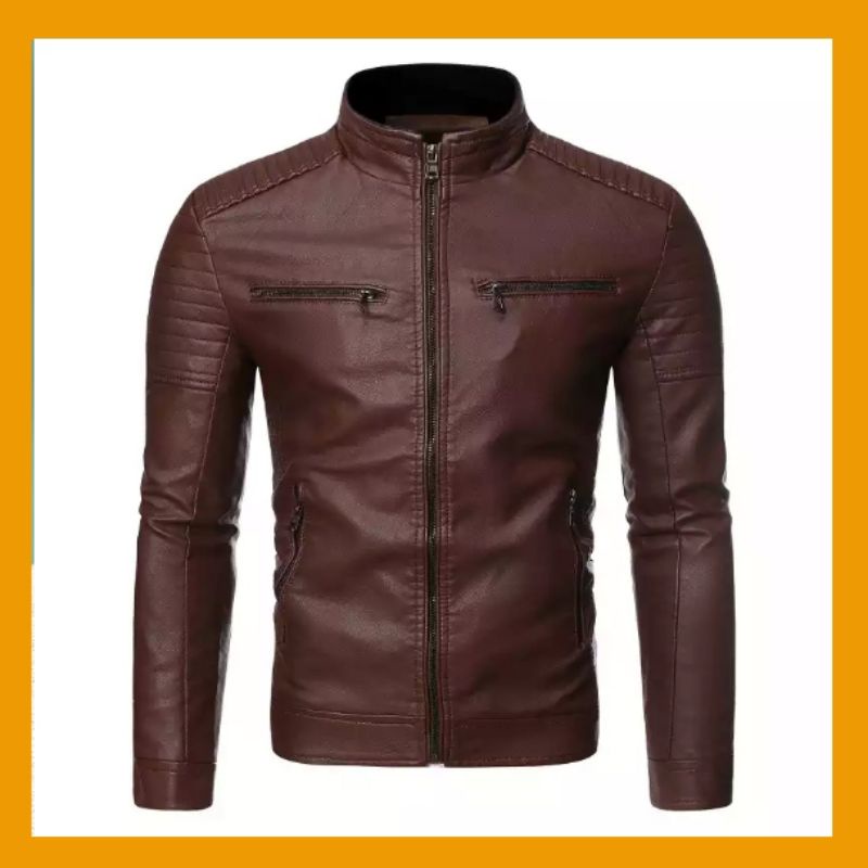 jaket kulit sintetic / jaket kulit resing / jaket motor /sais M L XL XXL