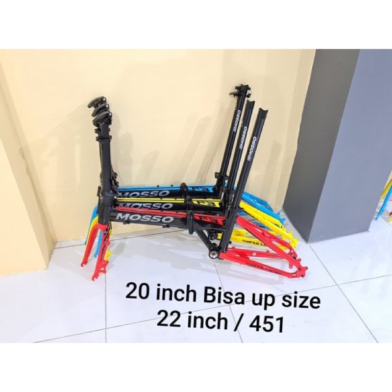 frame folding bike seli alloy mosso F3 discbrake size 16inch bisa upgrade 349, not slr8fnhon