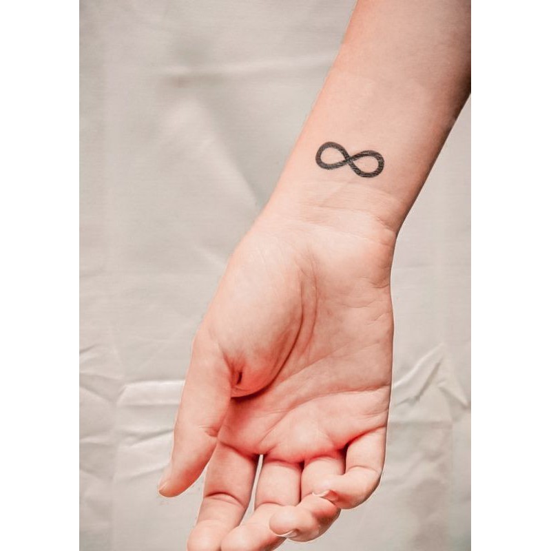 Tato Temporer infinity love couple Stiker Tato Minimalis - BOMER3