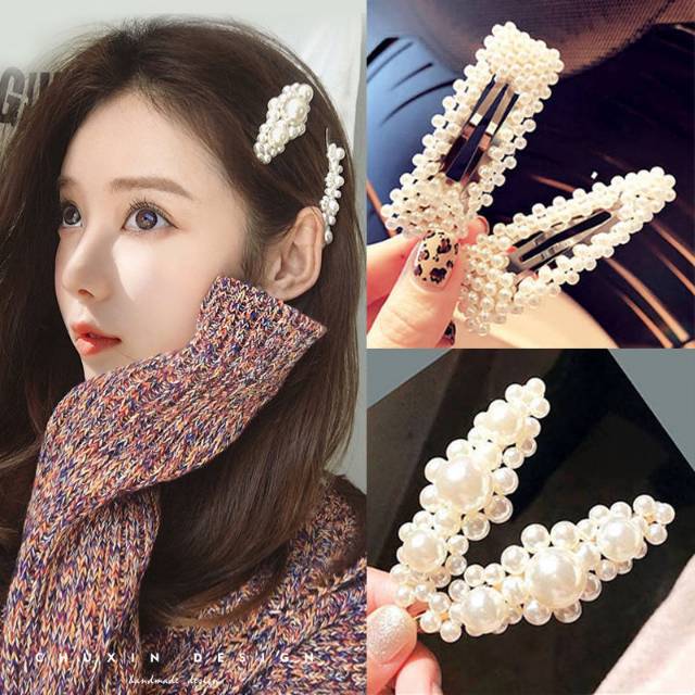 Jepit korea, jepit poni mutiara korea, hairpin pearl hairclip cewek korea