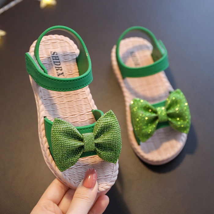 RYX - Glitter Bow Sandal Slip On Anak Perempuan Fashion Casual / Jalan-Jalan - Ori Import (NO BOX) - Ori Import