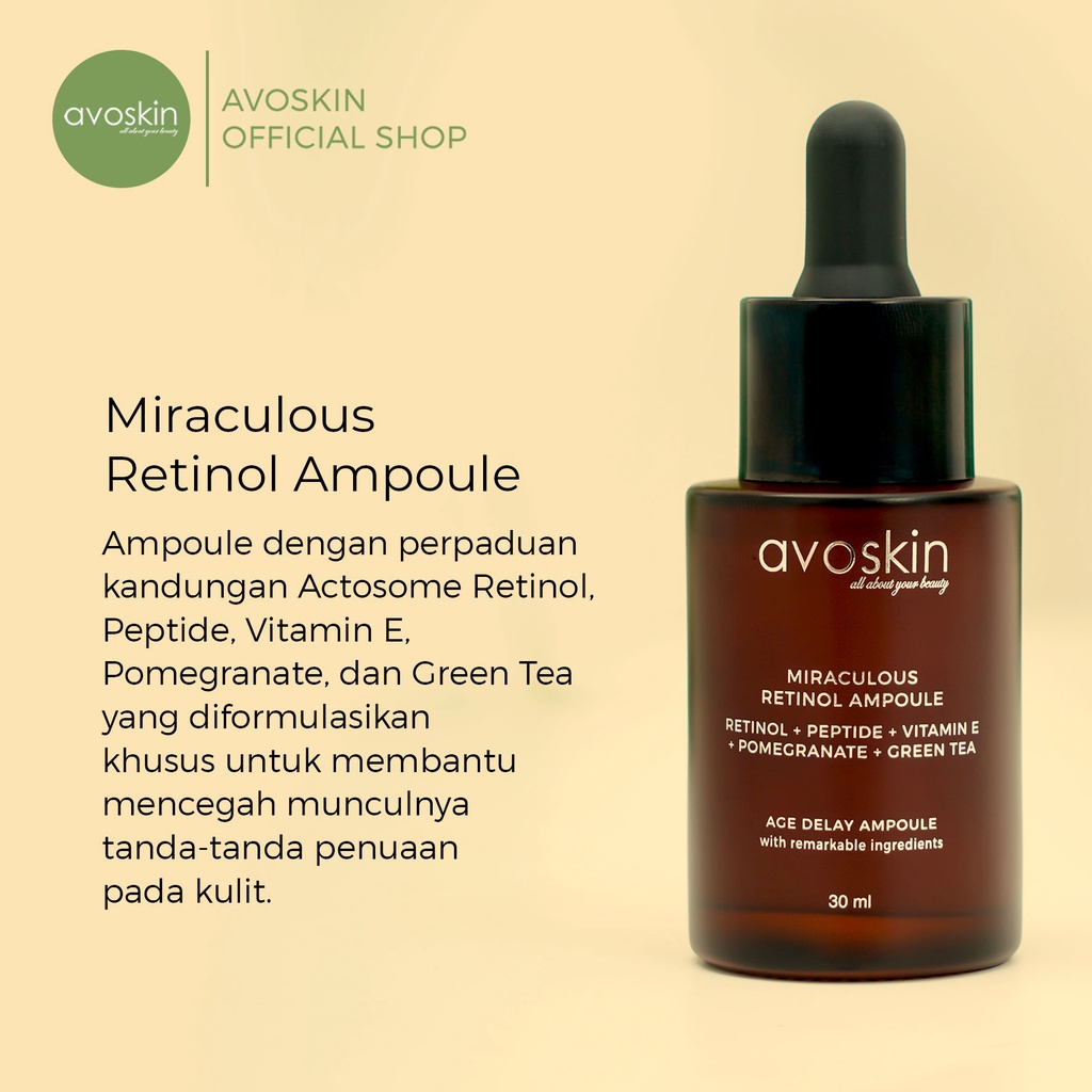 Ampoule Avoskin Miraculous Retinol 30ml-Anti Aging &amp; Samarkan Kerutan