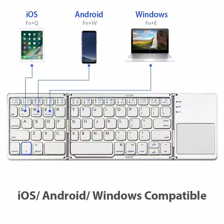 Trend-Foldable Wireless Keyboard &amp; Touchpad Bluetooth Lipat