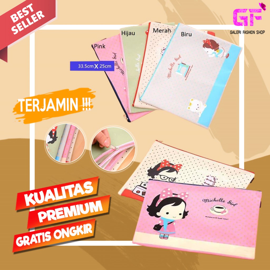 

MAP TEMPAT BUKU ORGANIZER ALAT TULIS A4 POUCH BAG FILE KERTAS ZIPPER MOTIF KARAKTER LUCU MURAH GF171