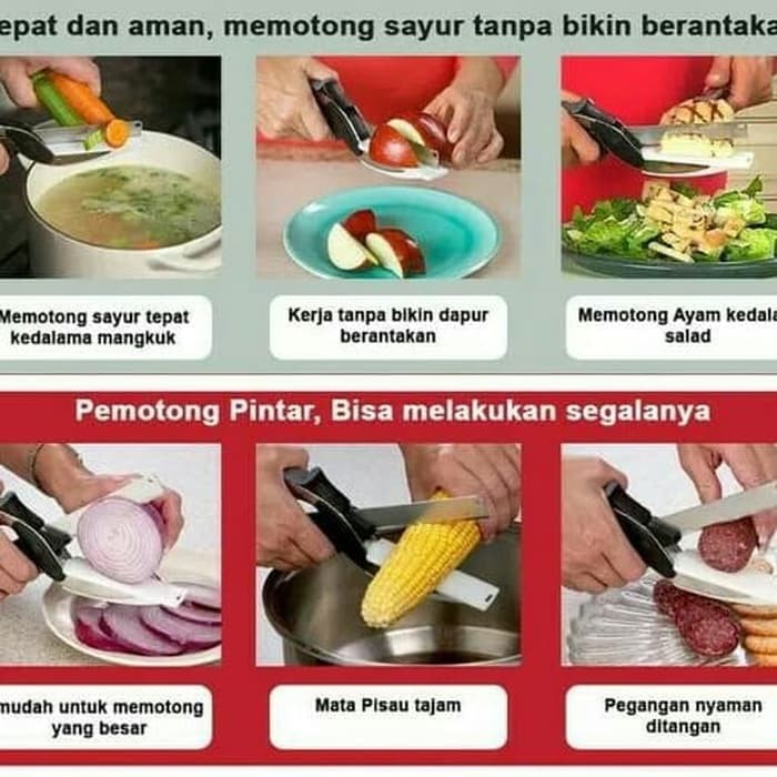 CLEVER CUTTER GUNTING PISAU PEMOTONG SAYUR BUAH SERBAGUNA BEST SELLER