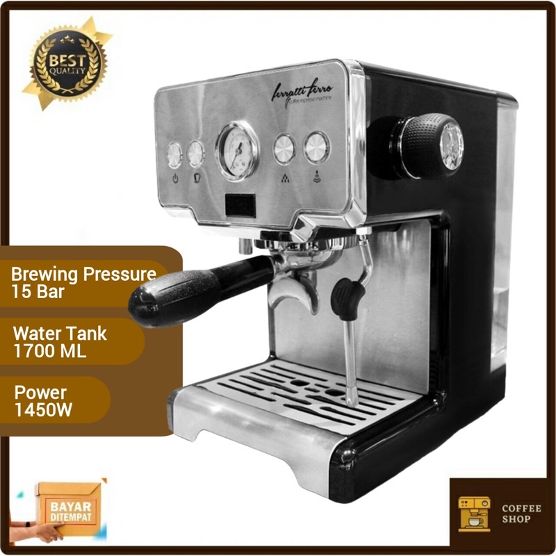 Jual Mesin Kopi Semi Automatic Espresso 15 Bar Italian Coffee Machine 17 Liter Garansi Shopee 8920