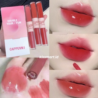 CAPPUVINI 2 in1 Lip Mud Lipstik Lip Cream dan Glossy Dua Sisi Matte Glossy lipstick XX040