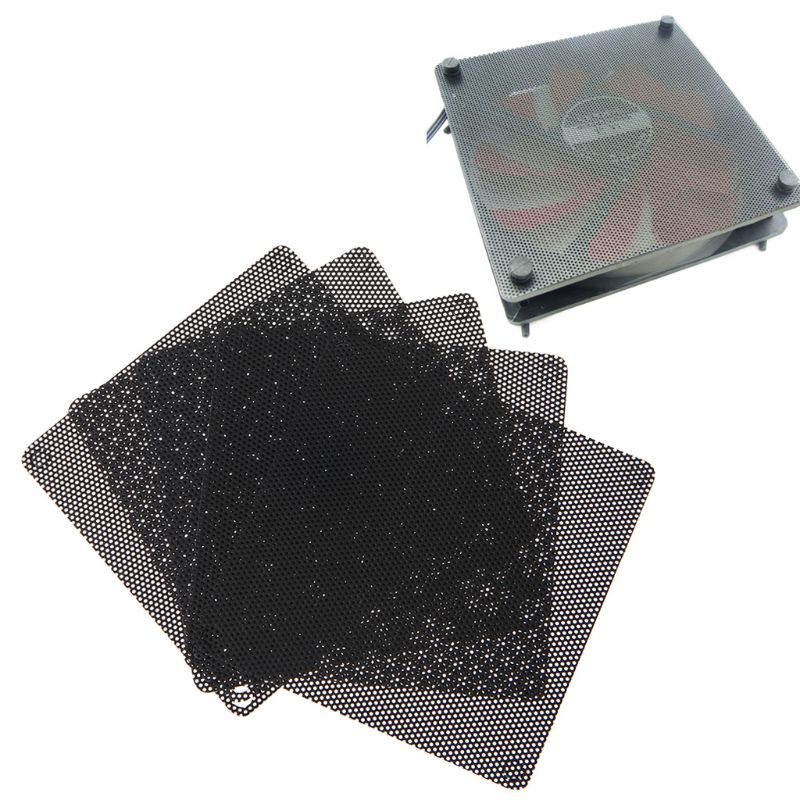 Cre 5pcs Filter Mesh Pvc Anti Debu 80mm Bisa Dipotong Warna Hitam Untuk Kipas Pendingin Komputer Pc