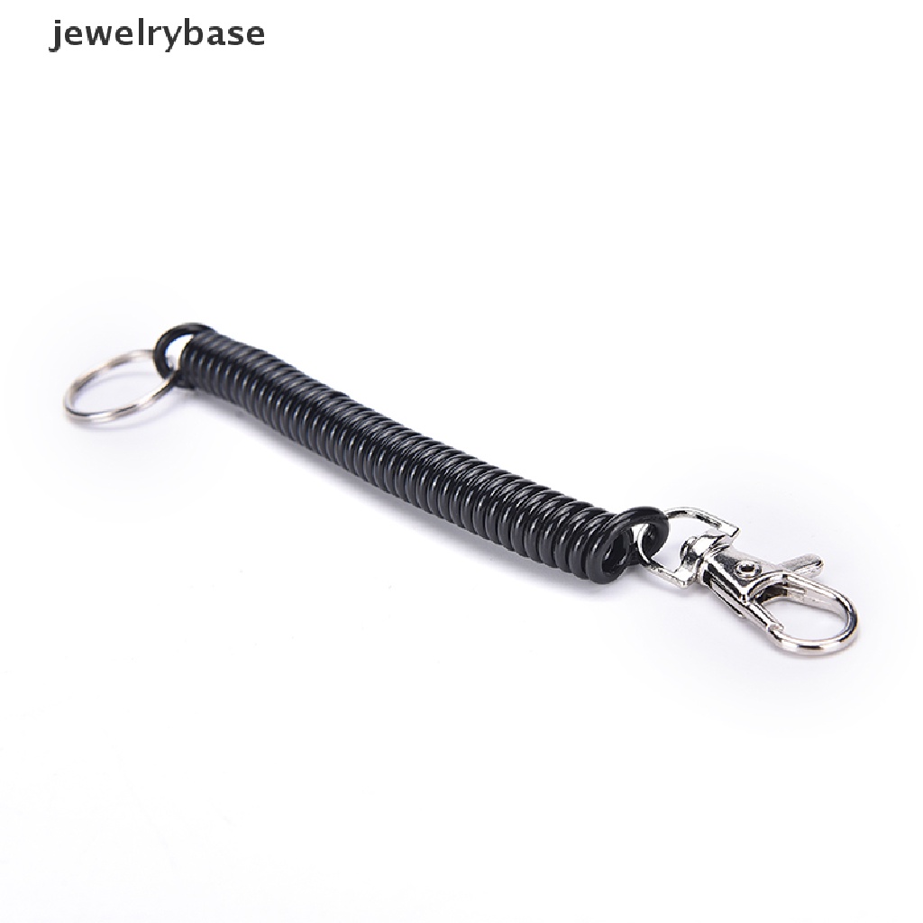 (jewelrybase) 2 Pcs Gantungan Kunci Dengan Tali Retractable Bahan Plastik Elastis Untuk Hiking / Camping 2pcs Tali Pegas Plastik Elastis Taktis Retractable Untuk Peralatan Berburu