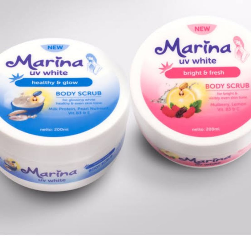 Marina UV White (pink/biru)  Body Scrub Healthy &amp; Glow 200ml