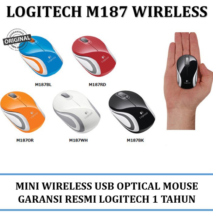 LOGITECH WIRELESS MOUSE M187 ORIGINAL 100% / MOUSE WIRELESS M 187