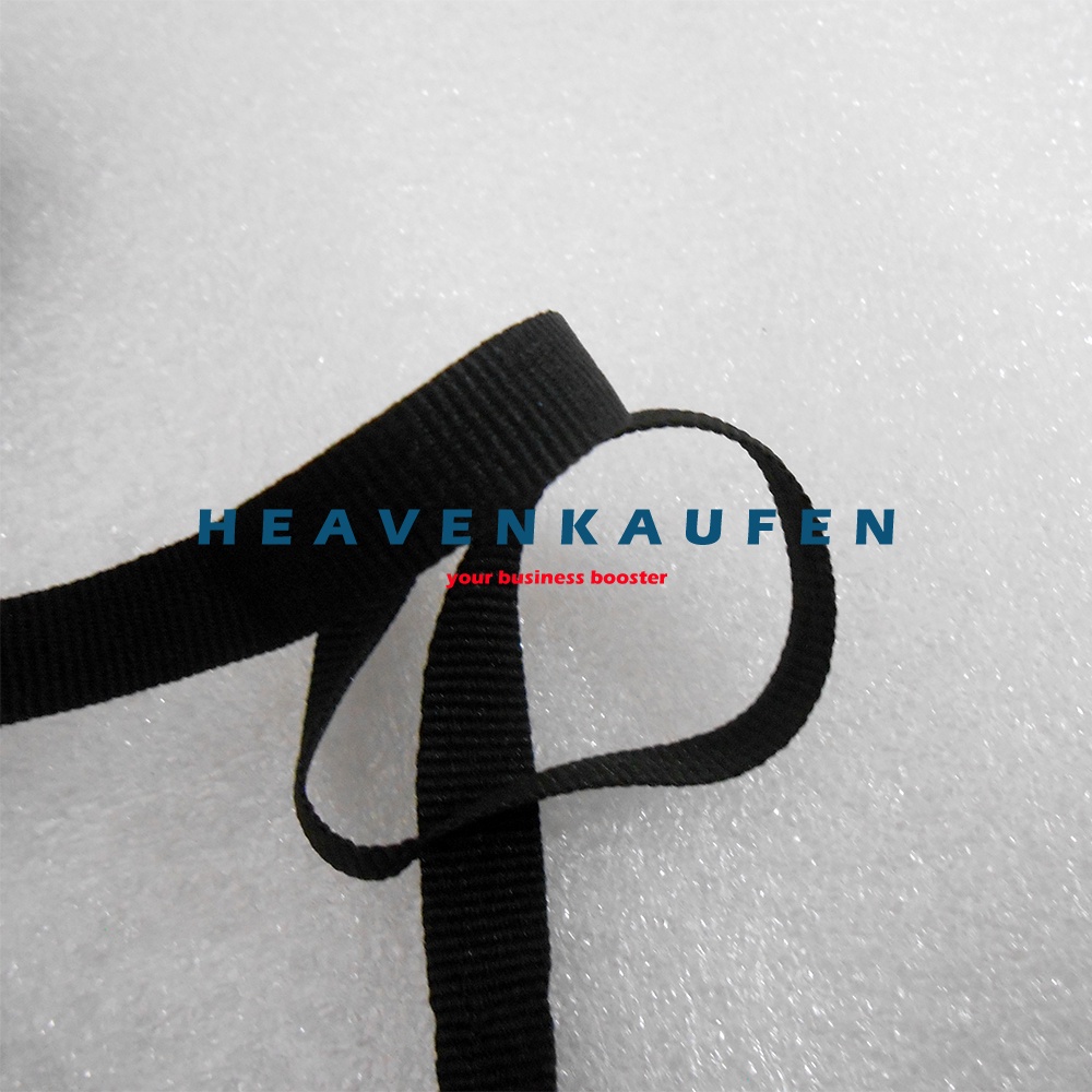 Tali Webbing Lanyard Halus Lebar 1 cm Hitam Harga Per Rol isi 18 Meter Untuk Tali Lanyard Craft Dll