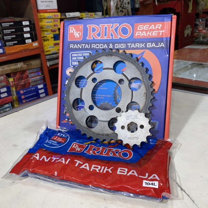 GEAR SET RIKO BAJA SEPUH SUPRA SUPRA X SUPRA FIT SUPRA 100 OLD LAMA GIR GIGI RANTAI TARIK SET PAKET 
