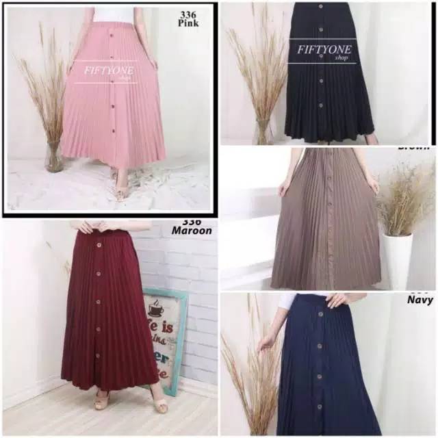 ROK PLISKET KANCING DEPAN//MAXI PLISKET/PLISKET  SKIRT HAYGET