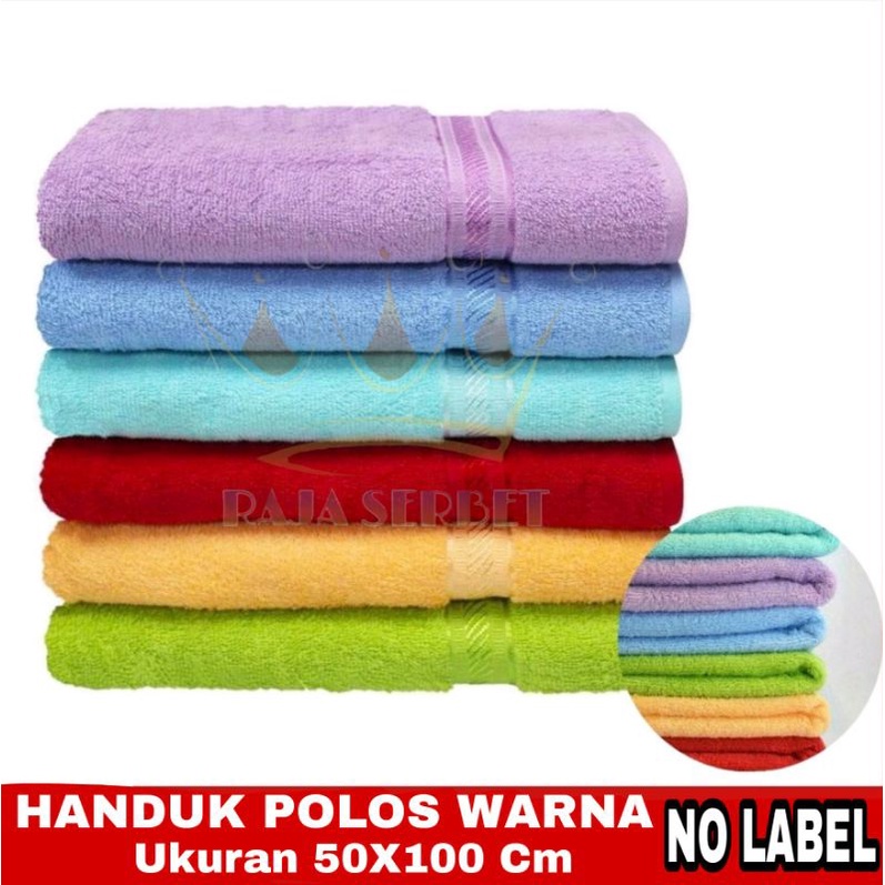 HANDK MANDI Uk 50x100 Cm POLOS  MERAH PUTIH NO LABEL