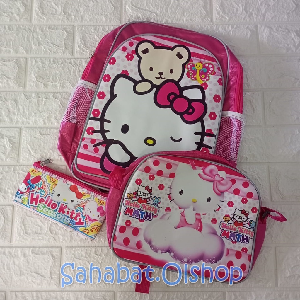 Sahabat HelloKitty LOL 3in1 Tas Ransel Selempang Anak Sekolah Perempuan PAUD/TK SD