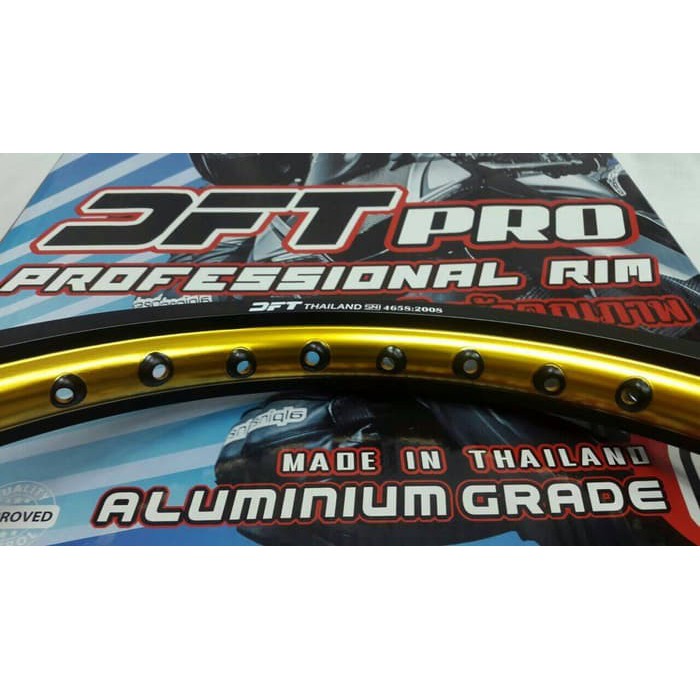 Velg 2Tone DFT Thailand BLACK-GOLD Sepasang 1.40 -17