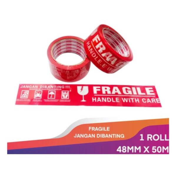 

Produk Lakban Fragile Jangan Dibanting Merah 48Mm X 50M Sazanami Trendi