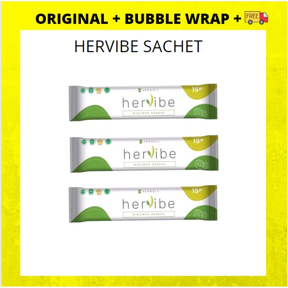 HERVIBE 1 SACHET ECERAN BPOM HALAL BY HERWELL HERWEL HERVIB HER VIBE RASA KIWI