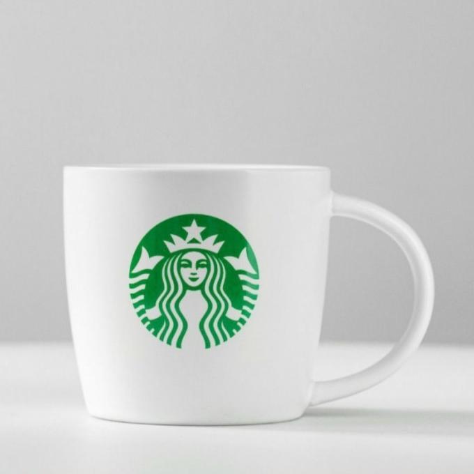Mug Gelas - Gelas Mug Starbucks Keramik Putih White 475Ml