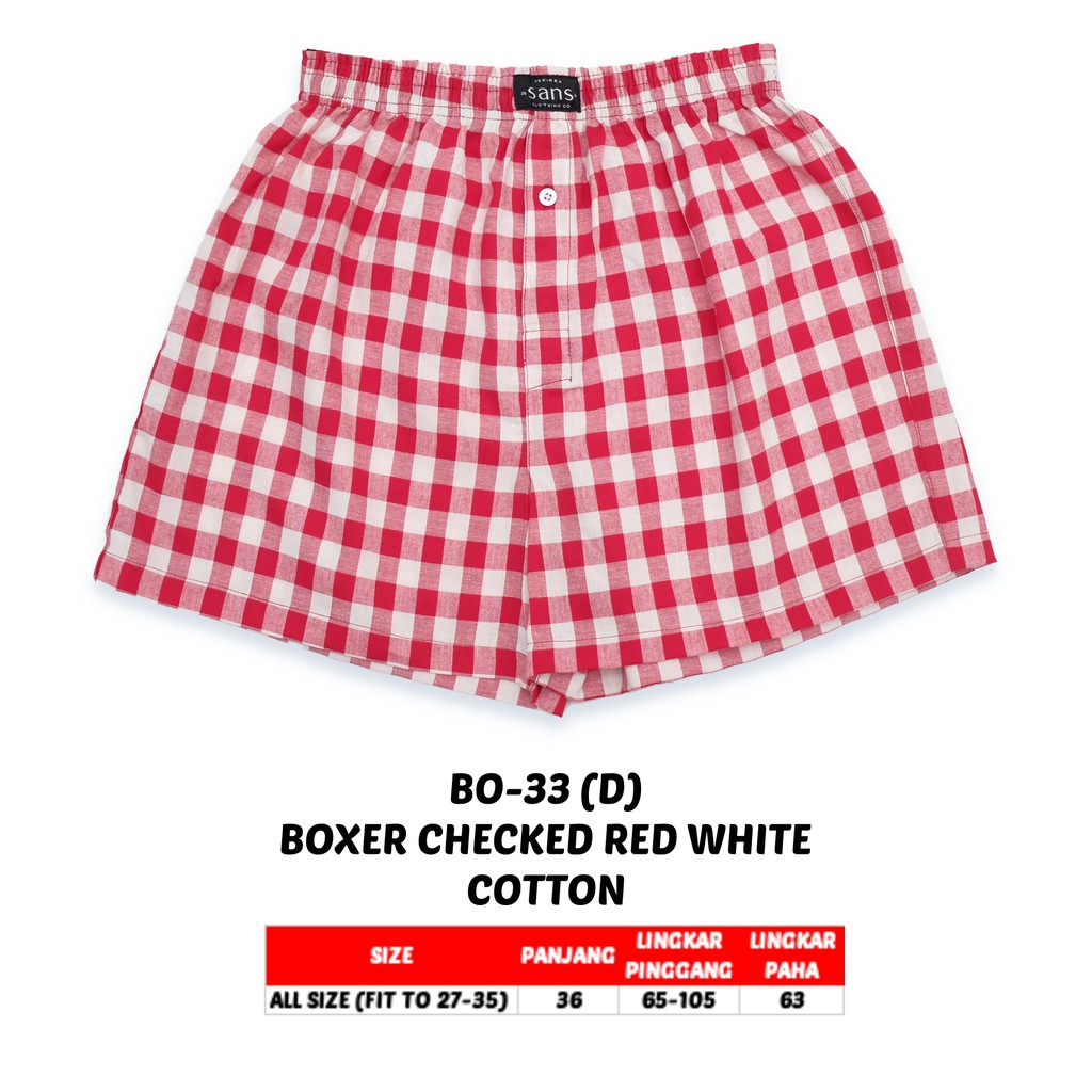 SANVANINA BO-33 Celana Boxer Unisex Checked | Celana Santai | Boxer Kotak Kotak